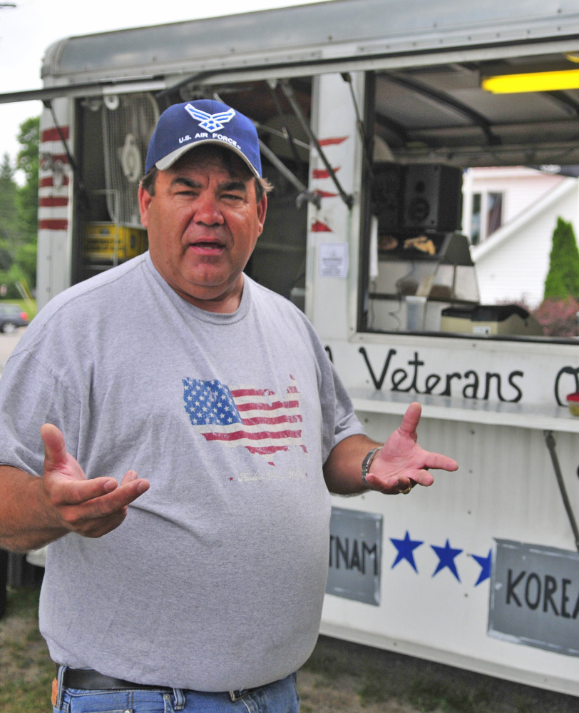 John Brennan, a Gulf War veteran, is upset that the Winthrop American Legion's lunch wagon was vandalized. "I would assume punk kids did it, but I don't know," he said.