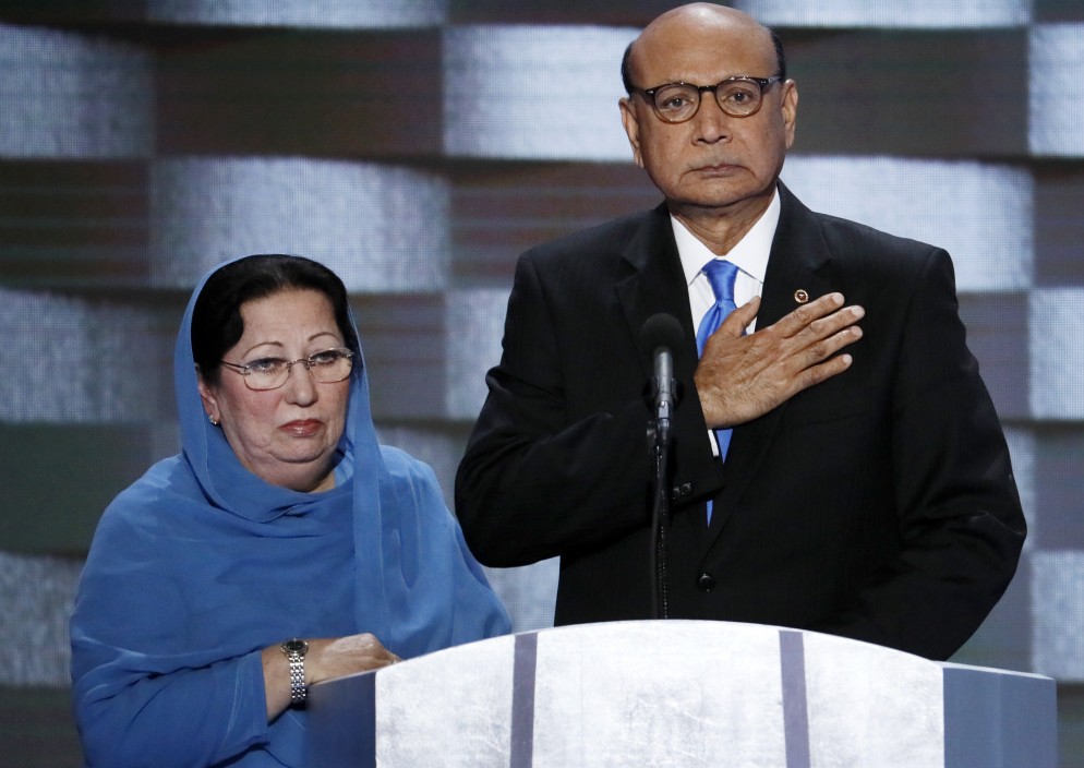 The Muslim parents of a soldier who was killed in Iraq in 2004, Ghazala and Khizr Khan, are targets of Donald Trump, since their appearance at the Democratic National Convention last week.