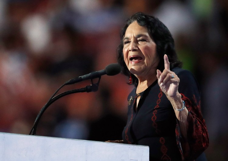Civil rights leader Dolores Huerta spoke during the final day of the Democratic National Convention in Philadelphia.
