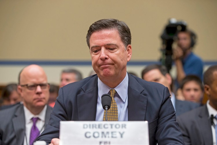 FBI Director James Comey  testifies on Capitol Hill on July 7, 2016, before the House Oversight Committee to explain his agency's recommendation to not prosecute Hillary Clinton over her private email setup during her time as secretary of state.