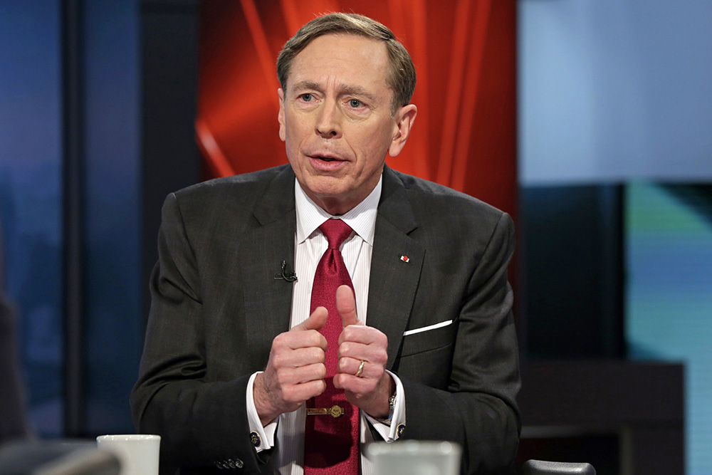Former CIA Director and retired Gen. David Petraeus is interviewed in New York in March 2016. Prosecutors say that after resigning from the CIA in November 2012, Petraeus signed a form falsely attesting he had no classified material.