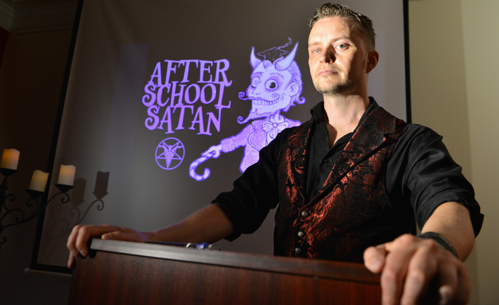 The Washington Post/Josh Reynolds
Doug Mesner of the Satanic Temple says children should get a choice in how they think. His group doesn't promote worship of the devil, but rather rejects supernaturalism and promotes reasoning and social skills in its proposed curriculum.