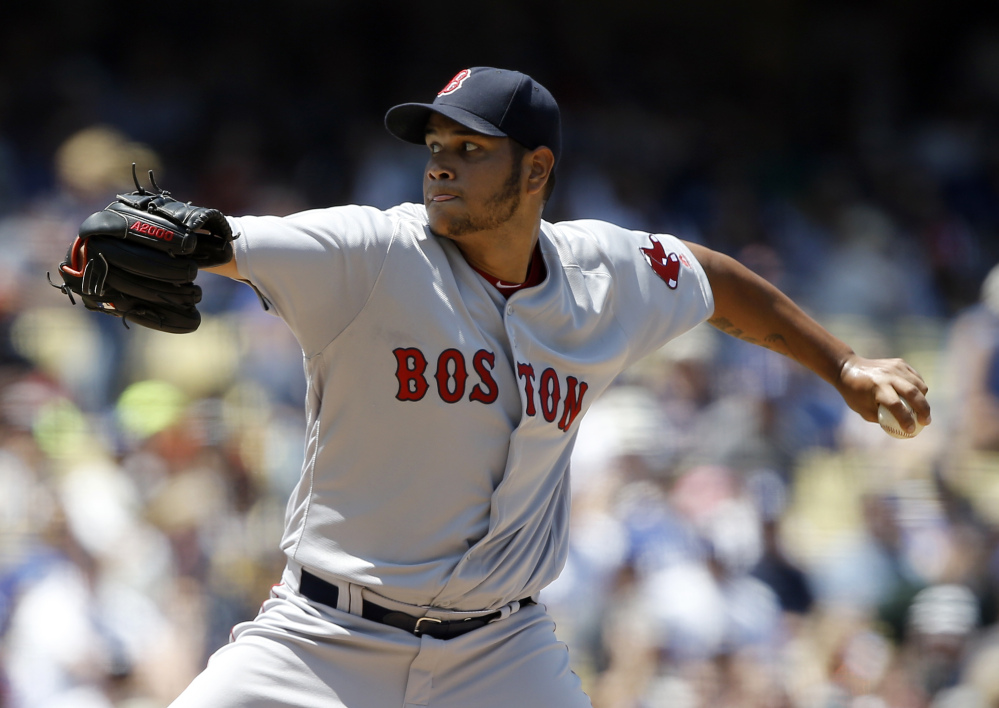 Red Sox pitcher Eduardo Rodriguez lasted just 4  innings Saturday in a 3-0 loss to the Los Angeles Dodgers.