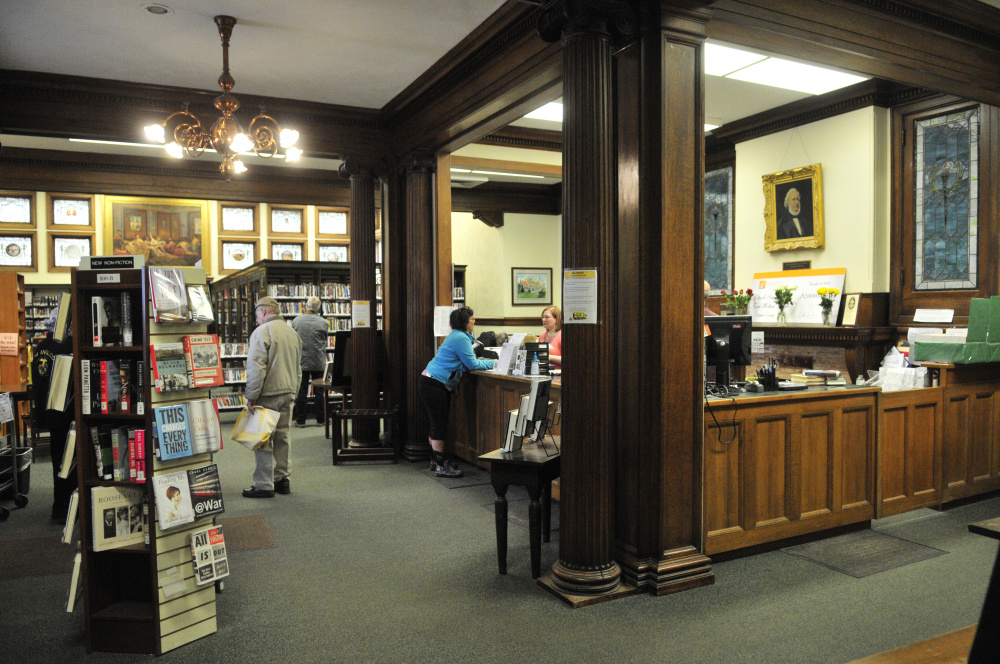 This is how the circulation desk of Augusta's Lithgow Public Library appeared on April 11, 2015.