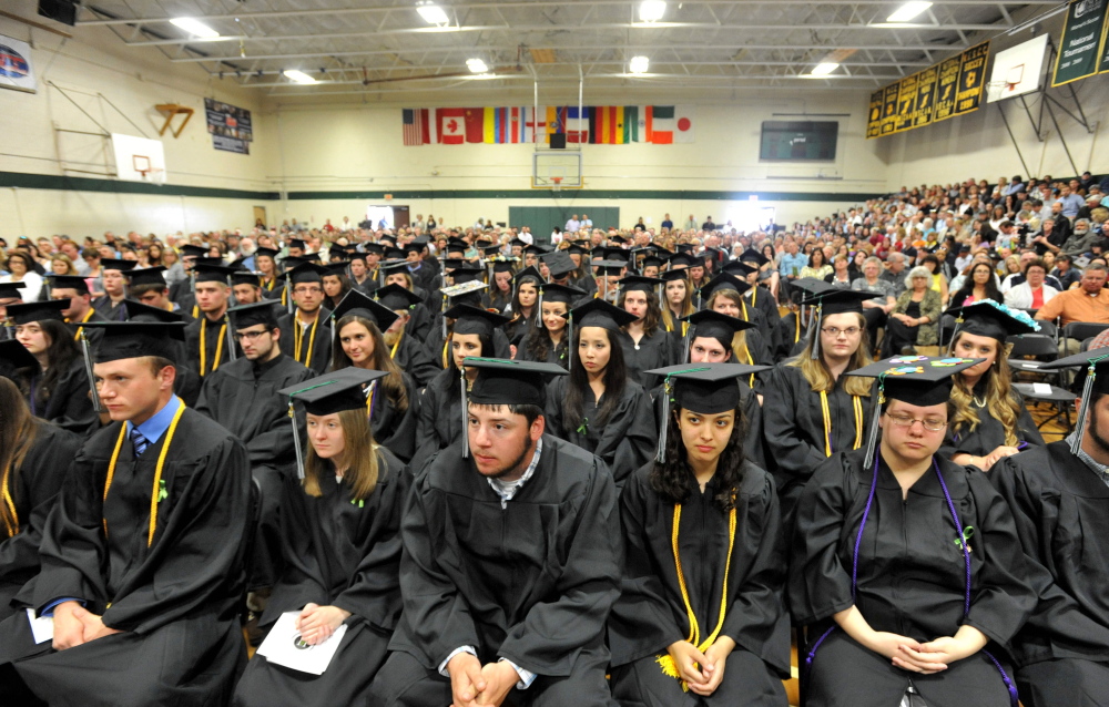Unity College's class of 2015 attends its commencement ceremonies in May. The college expects this fall's class to be its biggest ever.