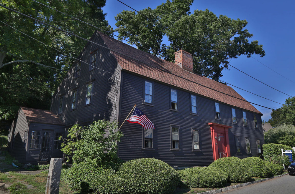 This 17th-century home was built by Nathaniel Haraden, the first settler of Annisquam, in Gloucester, Mass. Its steeply pitched roof is a distinctive sign of its architectural history.