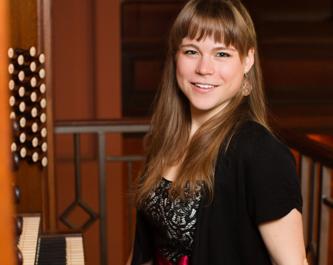 Organist Katelyn Emerson of York is on target to become one of her generation's most prominent organists, says the reviewer of her concert at Merrill Auditorium on Tuesday.