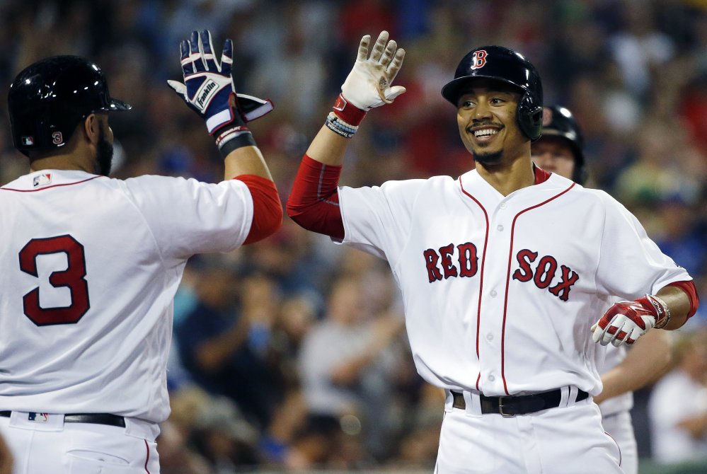 Boston's Mookie Betts is among the leaders in most offensive categories. 