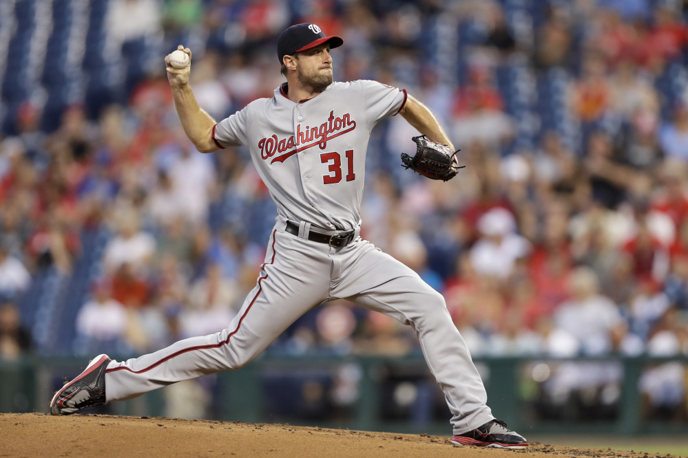 Nationals starter Max Scherzer was perfect through four innings and finished with 11 strikeouts in eight innings in Washington's 3-2 win at Philadelphia.