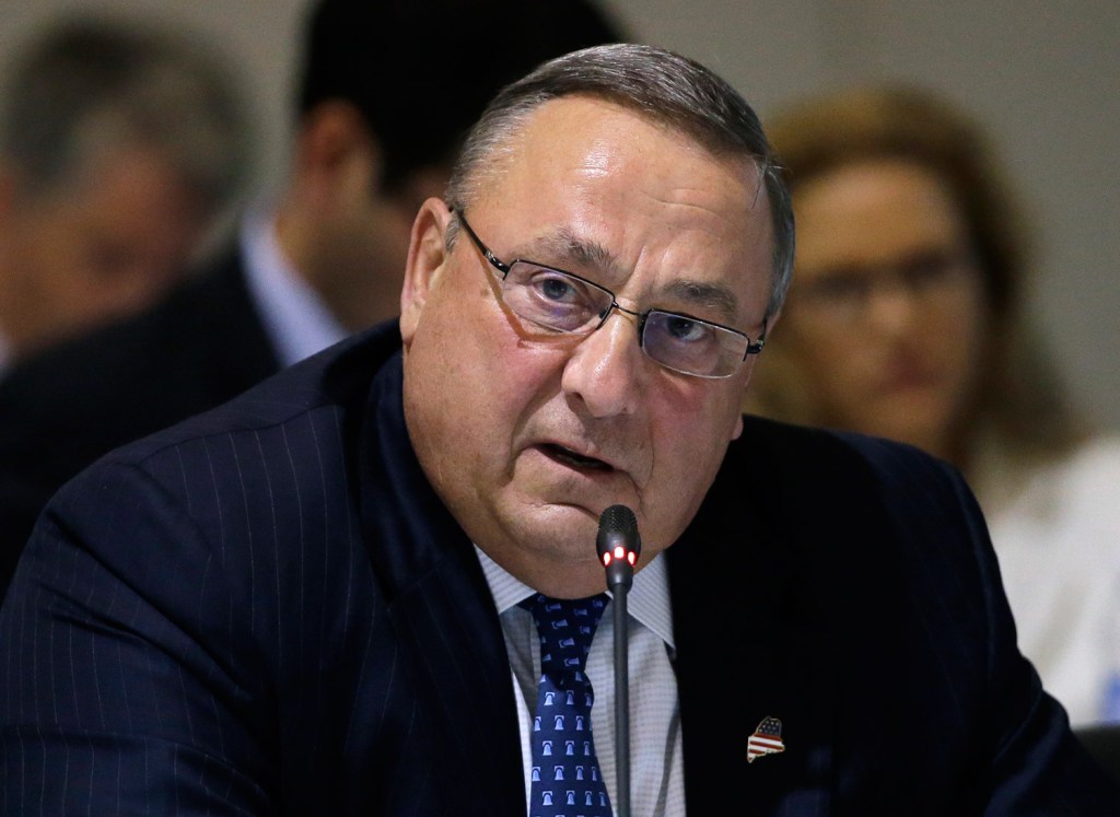 Gov. Paul LePage, seen in August, said in a written statement Monday that, “We welcome college students establishing residency in our great state, as long as they follow all laws that regulate voting, motor vehicles and taxes." 
Associated Press/Elise Amendola