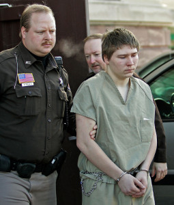 Brendan Dassey, shown in 2006 when he was 16, is escorted out of a Manitowoc County Circuit courtroom in Manitowoc, Wis. A federal court in Wisconsin overturned the conviction of Dassey, who was found guilty of helping his uncle kill Teresa Halbach in a case profiled in the Netflix documentary "Making a Murderer, but the state's attorney general is appealing that decision." 