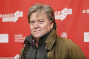 Stephen Bannon appears at the 2013 Sundance Film Festival in Park City, Utah. Donald Trump is bringing in Bannon as campaign CEO and promoting pollster Kellyanne Conway to campaign manager.  Danny Moloshok/Invision/Associated Press