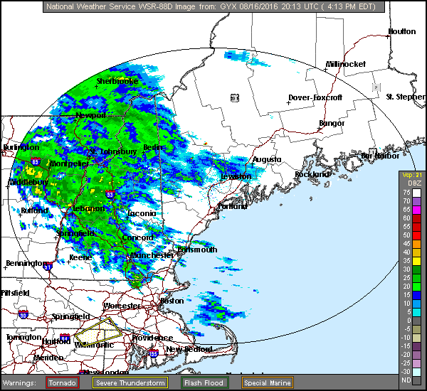 Late afternoon radar loop