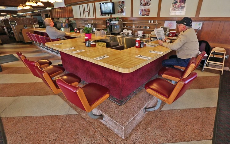 Customers sit at the counter at the Howard Johnson Restaurant in Bangor in this April 2015 photo.