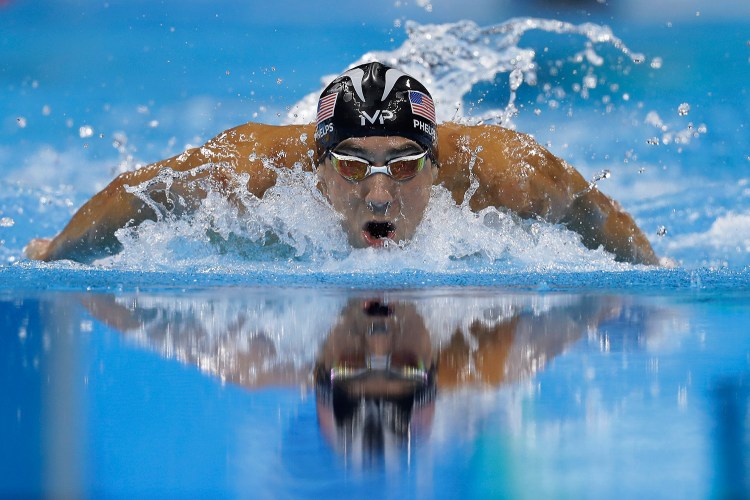 Michael Phelps drives to another gold medal in the men's 200-meter individual medley Thursday night in Rio de Janeiro.
Associated Press/Michael Sohn