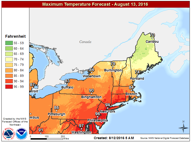 Marine air will keep the region cooler on Saturday