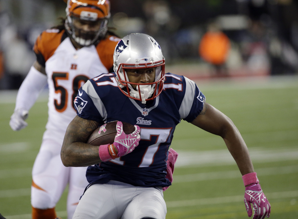 New England wide receiver Aaron Dobson was cut from the team on Saturday as the Patriots trimmed their roster to 53.