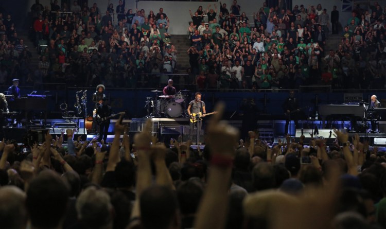 Bruce Springsteen and The E Street Band perform during The River Tour at the LA Memorial Sports Arena in Los Angeles, California March 17, 2016. 
