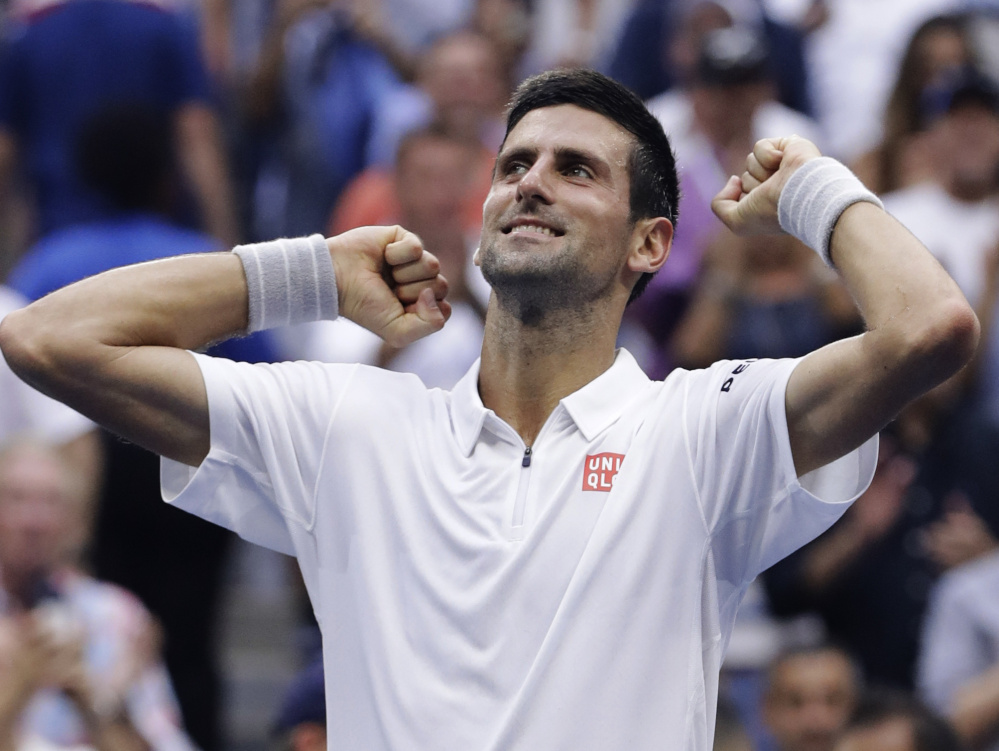 Novak Djokovic was caught off-guard by some of Gael Monfils' tactics Friday but still prevailed in four sets, and is one victory away from his third U.S. Open championship.