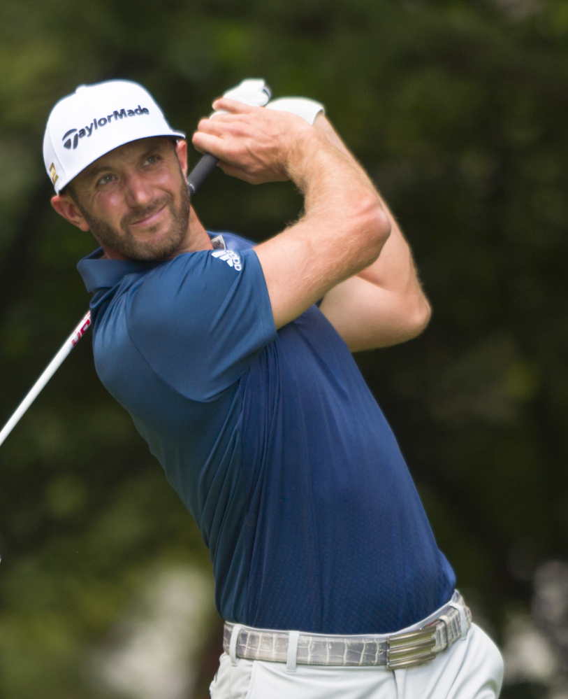 Dustin Johnson, hitting his tee shot on the second hole Sunday, shot a final-round 67 and won for the third time in his last eight tournaments.