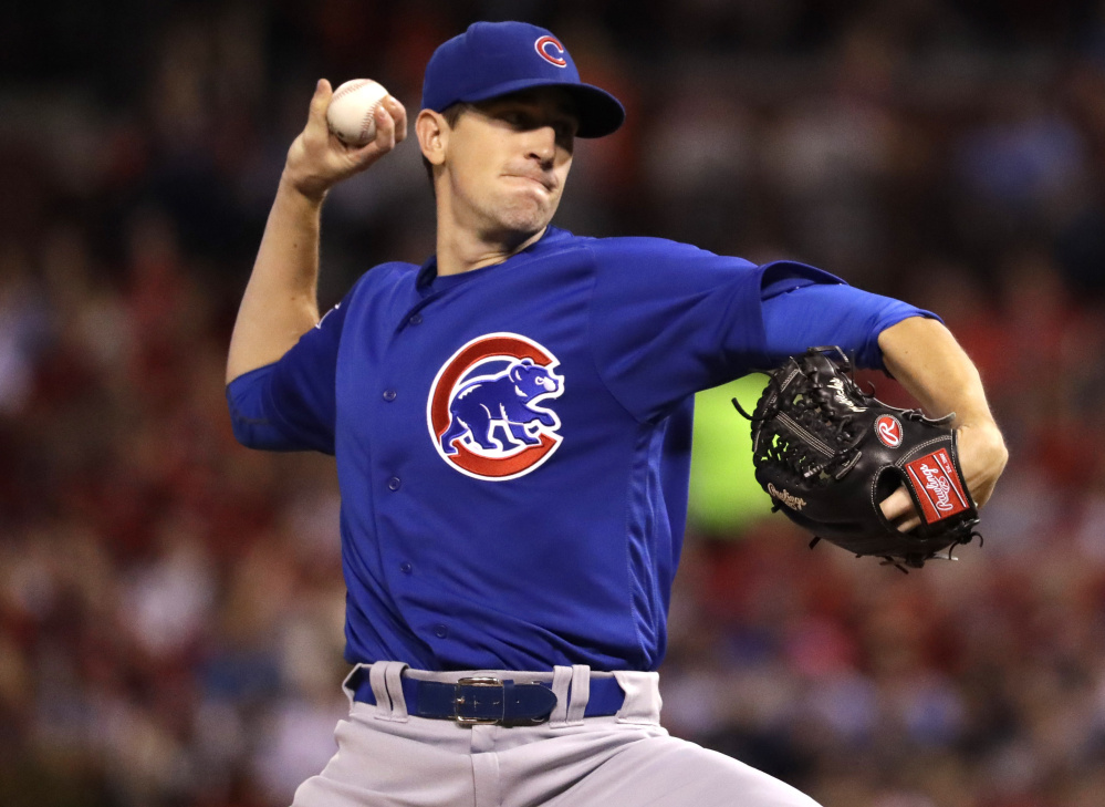 Cubs pitcher Kyle Hendricks came three outs away from a no-hitter against the Cardinals on Monday, allowing a leadoff homer in the ninth inning of a 4-1 win in St. Louis.