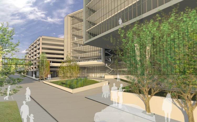 The proposed new entrance to Maine Medical Center on Congress Street. 