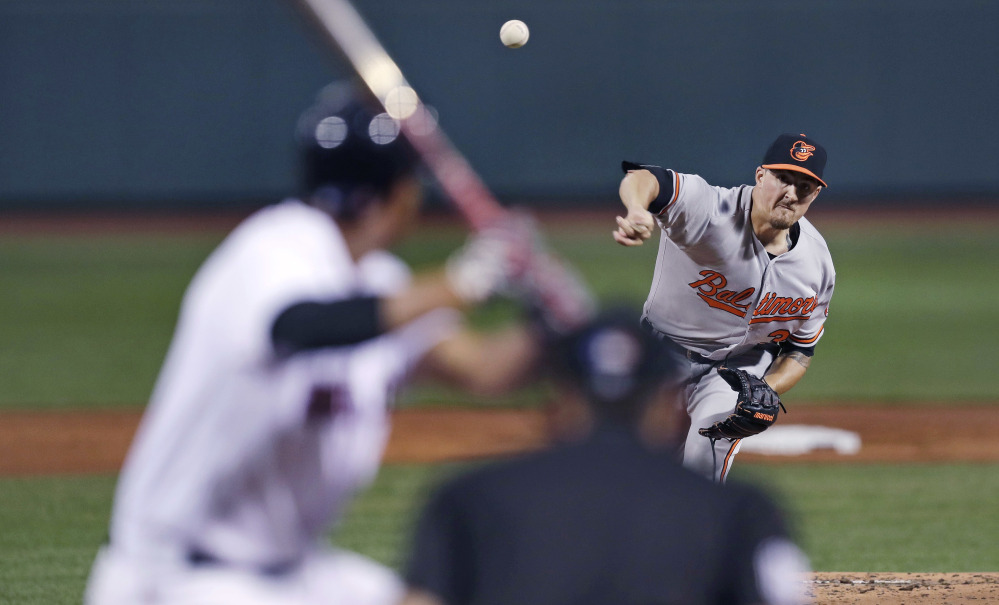 Baltimore starting pitcher Kevin Gausman threw eight shutout innings, allowing just four hits as the Orioles beat the Red Sox 1-0 to pull within one game in the AL East standings.