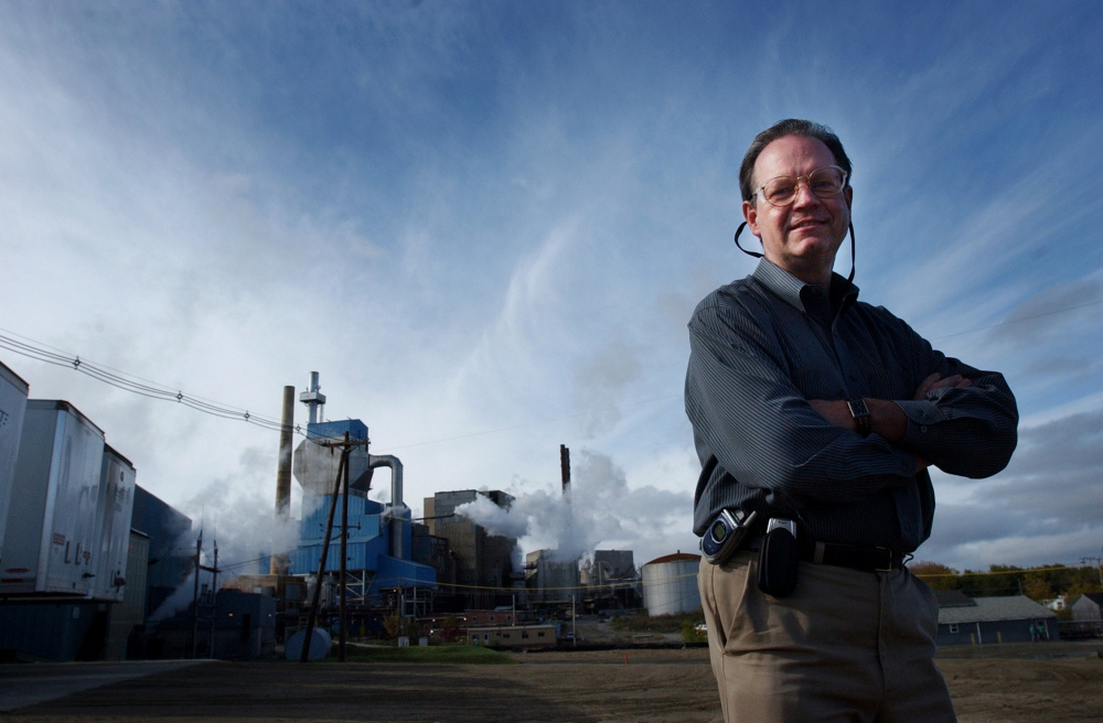 Keith Van Scotter, then president and CEO, stands outside the Lincoln Paper and Tissue mill in 2005. He declined to comment Thursday on a lawsuit filed against former board members.