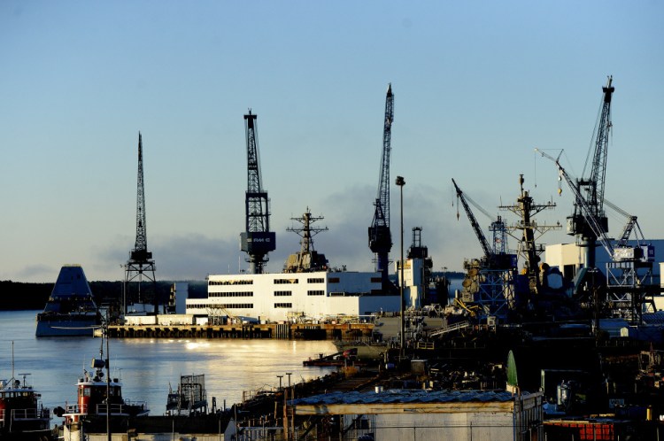 Bath Iron Works, photographed in 2016, is one of only two shipyards in the United States that builds destroyers for the Navy.
