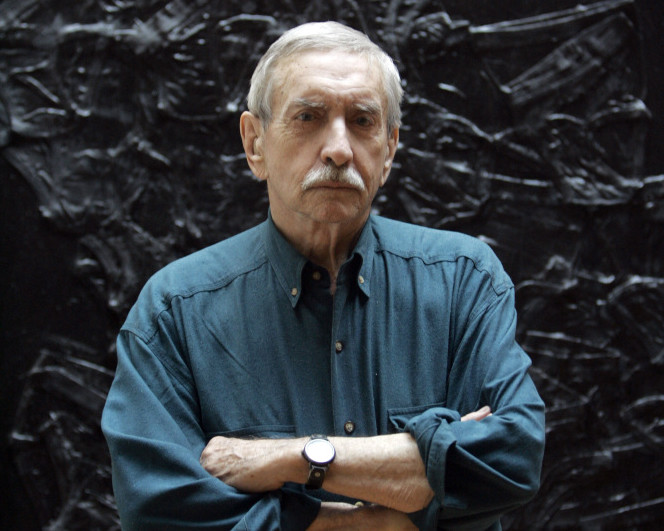 Edward Albee poses for a portrait in New York in March 2008. The playwright challenged audiences to question their assumptions about society.