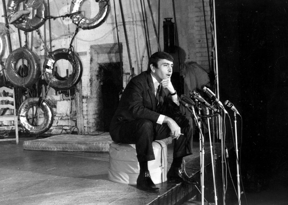 Edward Albee, winner of the 1967 Pulitzer Prize for drama for his play "A Delicate Balance," talks to reporters during a news conference on May 2, 1967, at the Cherry Lane Theater in New York. The 1967 Pulitzer was the first of three for Albee.