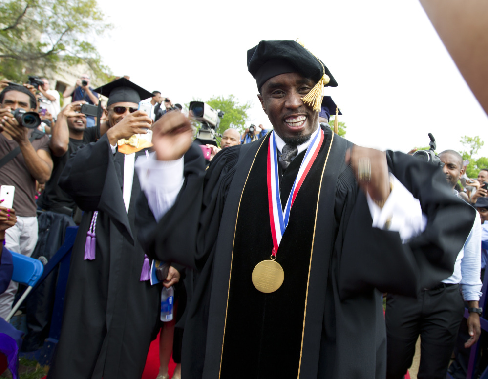 Sean "Diddy" Combs got an honorary degree from Howard University in 2014. He donated $1 million to the school Friday.