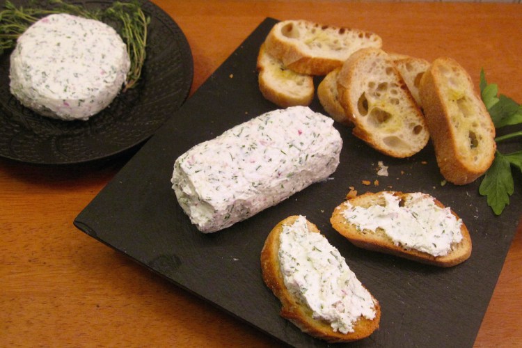 Fresh herbed yogurt cheese is simple to make, but you need to plan ahead because the yogurt takes 48 hours to drain. 