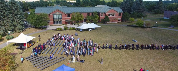 This photo was taken from a drone during the University of Maine at Augusta Convocation this month at the campus in Augusta.