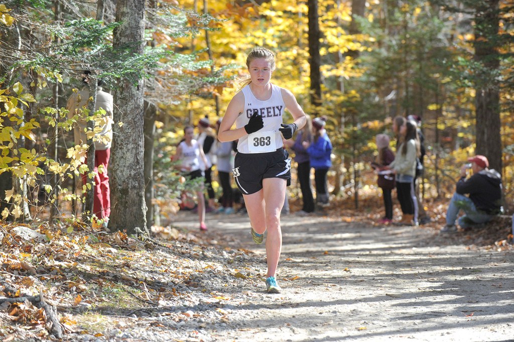 Katherine Leggat-Barr, a senior at Greely, is the two-time defending Class B champion and placed 17th in New England. 