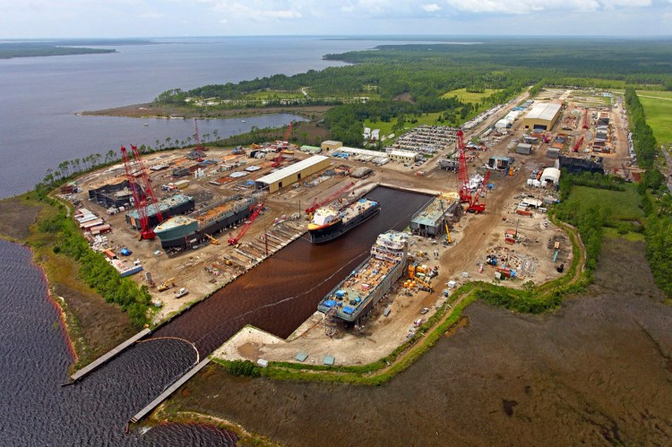 Eastern Shipbuilding Group's Allanton Shipyard in Panama City, Florida, sits on 140 acres with 6,000 feet of waterfront. The company has decades of experience in commercial shipbuilding but no apparent military ship-building experience.
Photo courtesy Eastern Shipbuilding Group