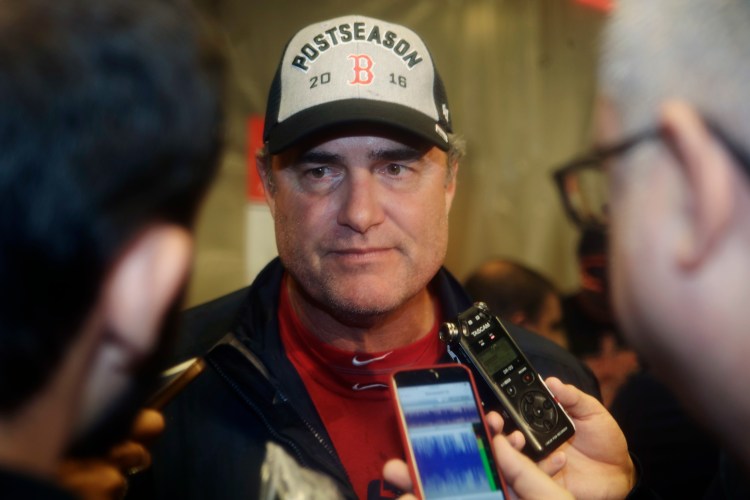 Boston Red Sox manager John Farrell talks to reporters after his team clinched the American League Eastern Division on Sept. 28, 2016, in New York. <em>Frank Franklin II/Associated Press</em>