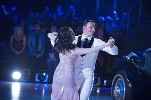 In this photo provided by ABC, Cheryl Burke and Ryan Lochte, perform on "Dancing with the Stars," during its season premiere Monday, Eric McCandless/ABC via AP