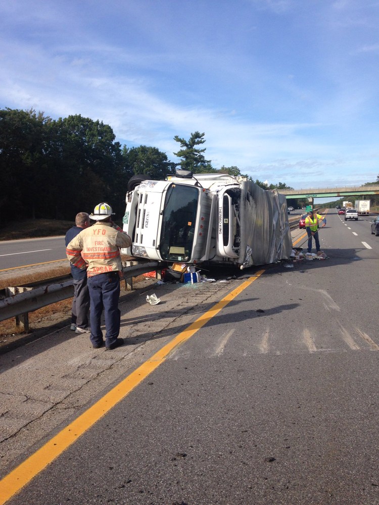 A truck crash disrupted travel on the Maine Turnpike northbound in Ogunquit on Tuesday afternoon.