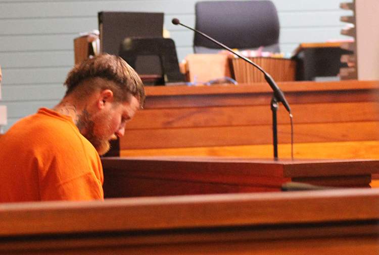 Shane J. Hall of Portland makes an appearance Friday in Knox County Unified Court, where his bail was set at $250,000 on kidnapping and other charges.
