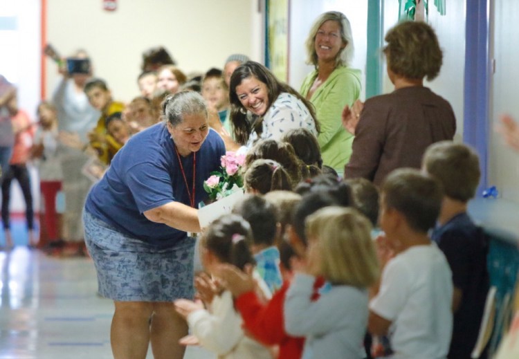 Laura Stevens, a teacher at Kaler Elementary School, got a schoolwide welcome home after receiving the Presidential Award for Excellence in Mathematics and Science Teaching from the National Science Foundation. She picked up the $10,000 award at a ceremony Thursday in Washington, D.C.
