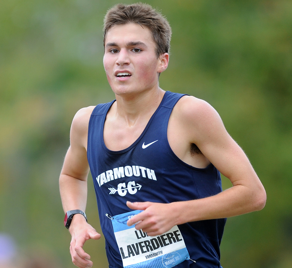 Luke Laverdiere of Yarmouth dominated the boys' race, finishing 15 seconds ahead of anyone else in 15 minutes, 33.84 seconds.