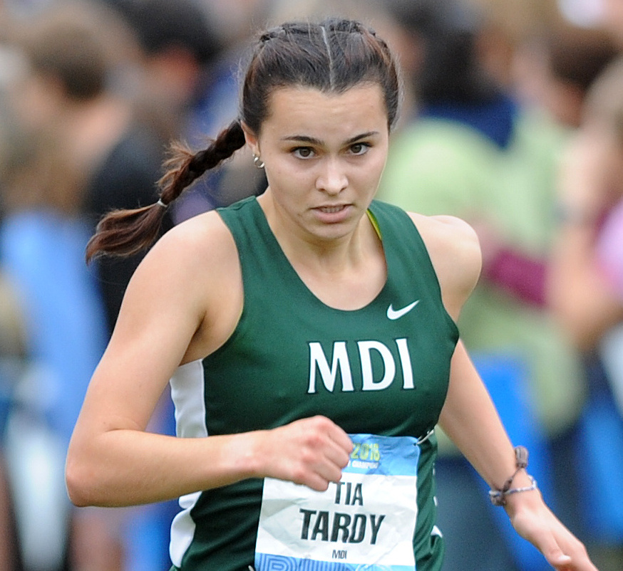 Tia Tardy of Mount Desert Island captured the girls' title, timed in 18 minutes, 32.71 seconds on the 5-kilometer course.