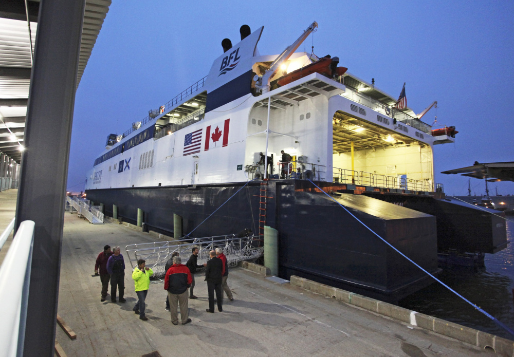 The Cat, the ferry that shuttled passengers daily between Yarmouth, Nova Scotia, and Portland, arrives at the Ocean Gateway terminal in June.