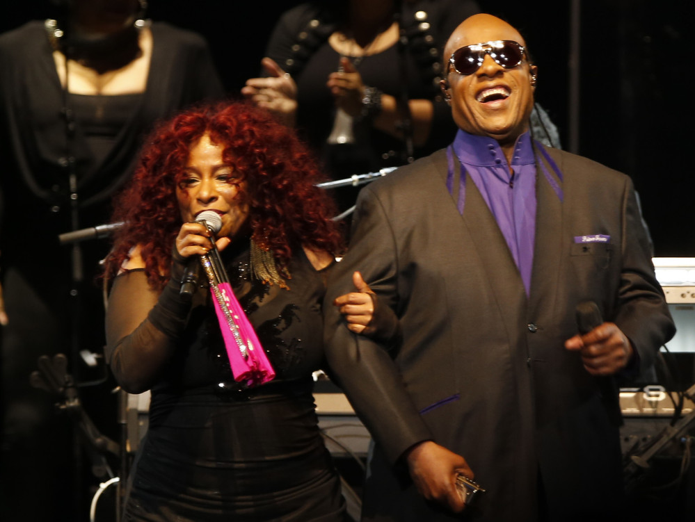 Chaka Khan and Stevie Wonder perform Thursday in St. Paul, Minn., in a concert honoring Prince who died in April.