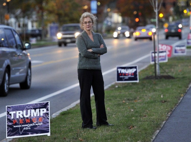 Betta Stothart has admitted to stealing Donald Trump campaign signs in Falmouth, and has written about her experience for The Washington Post. "It felt like an affront, and a little disrespectful, to have so many there," she says.