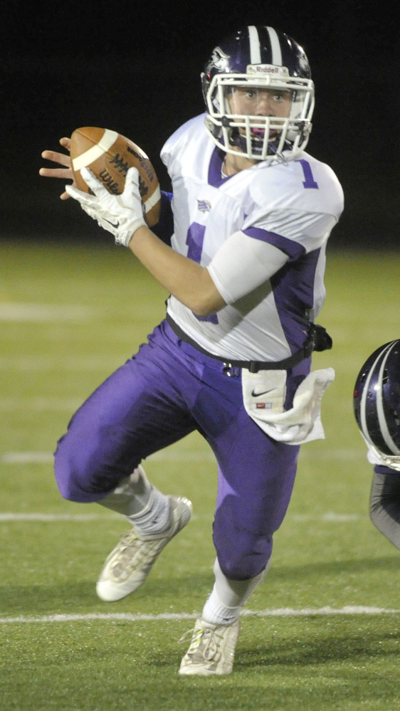 Marshwood quarterback Cole McDaniel will look for more success against Westbrook than he had in the first meeting, when he threw three interceptions.