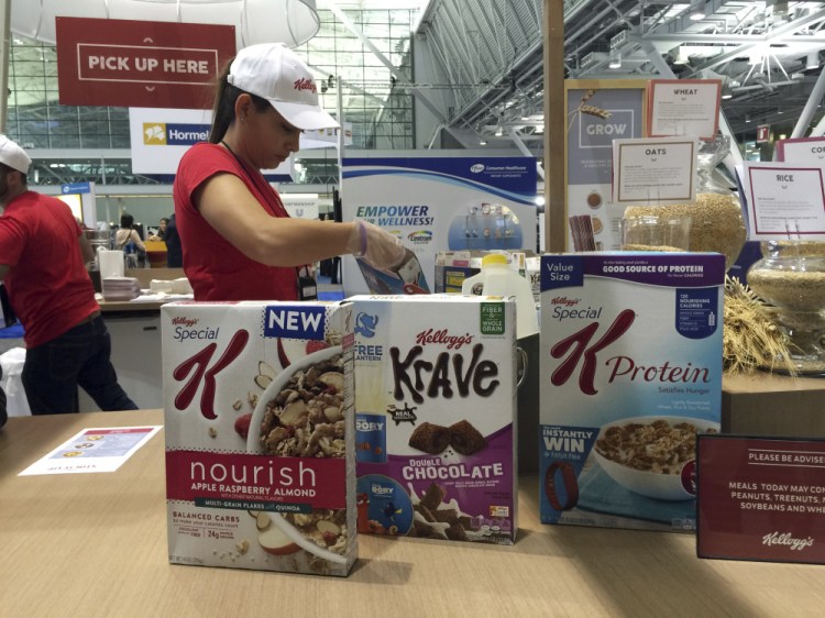 Kellogg's had a booth at an annual dietitians' conference, where company representatives explained the health benefits of their products, in Boston. The presence of major food companies underscored the conflict-of-interest issues in the nutrition field.