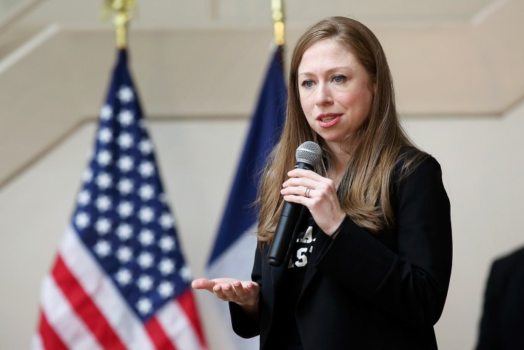Chelsea Clinton speaks to attendees while campaigning on behalf of her mother, Democratic presidential nominee Hillary Clinton, at University of Dubuque's Charles & Romona Myers Center in Dubuque, Iowa, on Oct. 5. Clinton has announced an appearance Thursday in Orono.