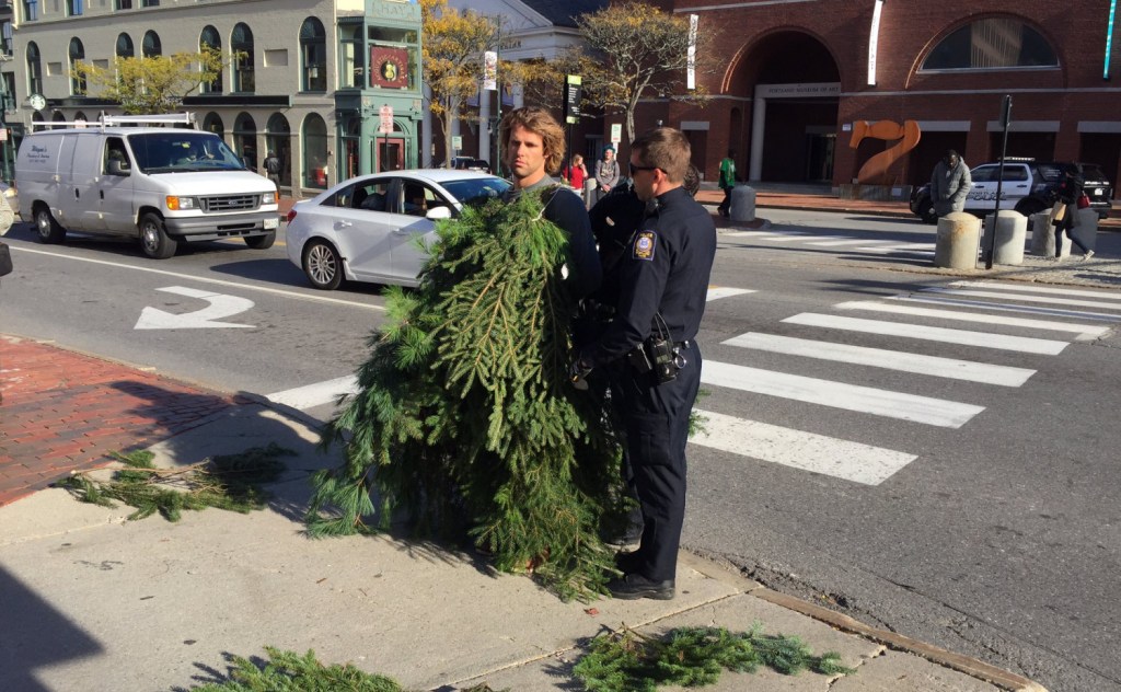 Tree impersonator arrested in busy Portland intersection
